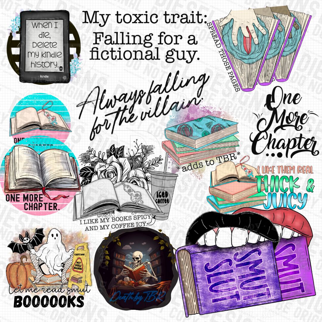 Book Lovers Bundle | 300 DPI | PNG | Seamless | Tumbler Wraps