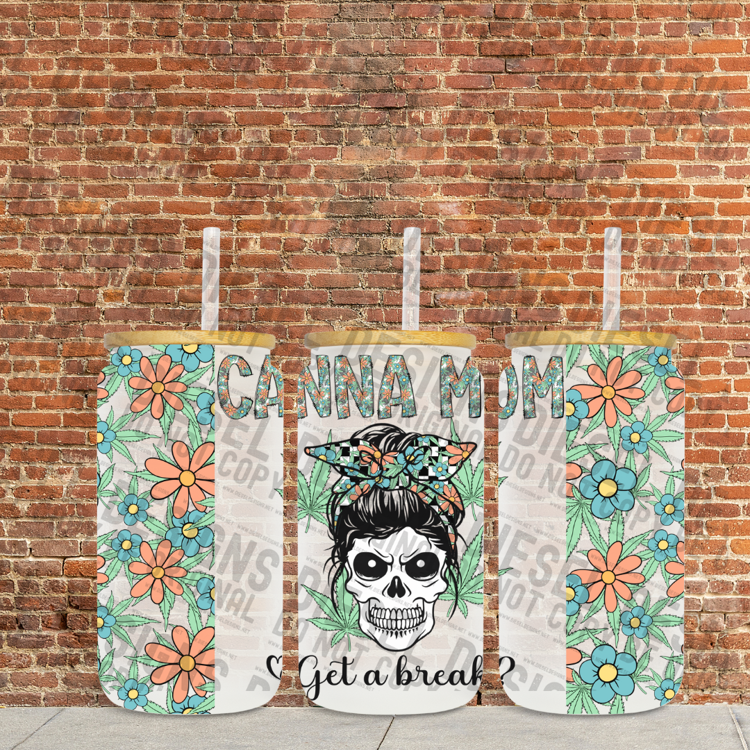 Canna Mom Libby | 300 DPI | 20 oz Skinny Tumbler Wrap