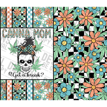 Canna Mom Dreads | 300 DPI | 20 oz Skinny Tumbler Wrap