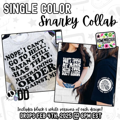 Snarky Single Color COLLAB  | 300 DPI | PNG | Pocket Sets | Collab | Digital File Only