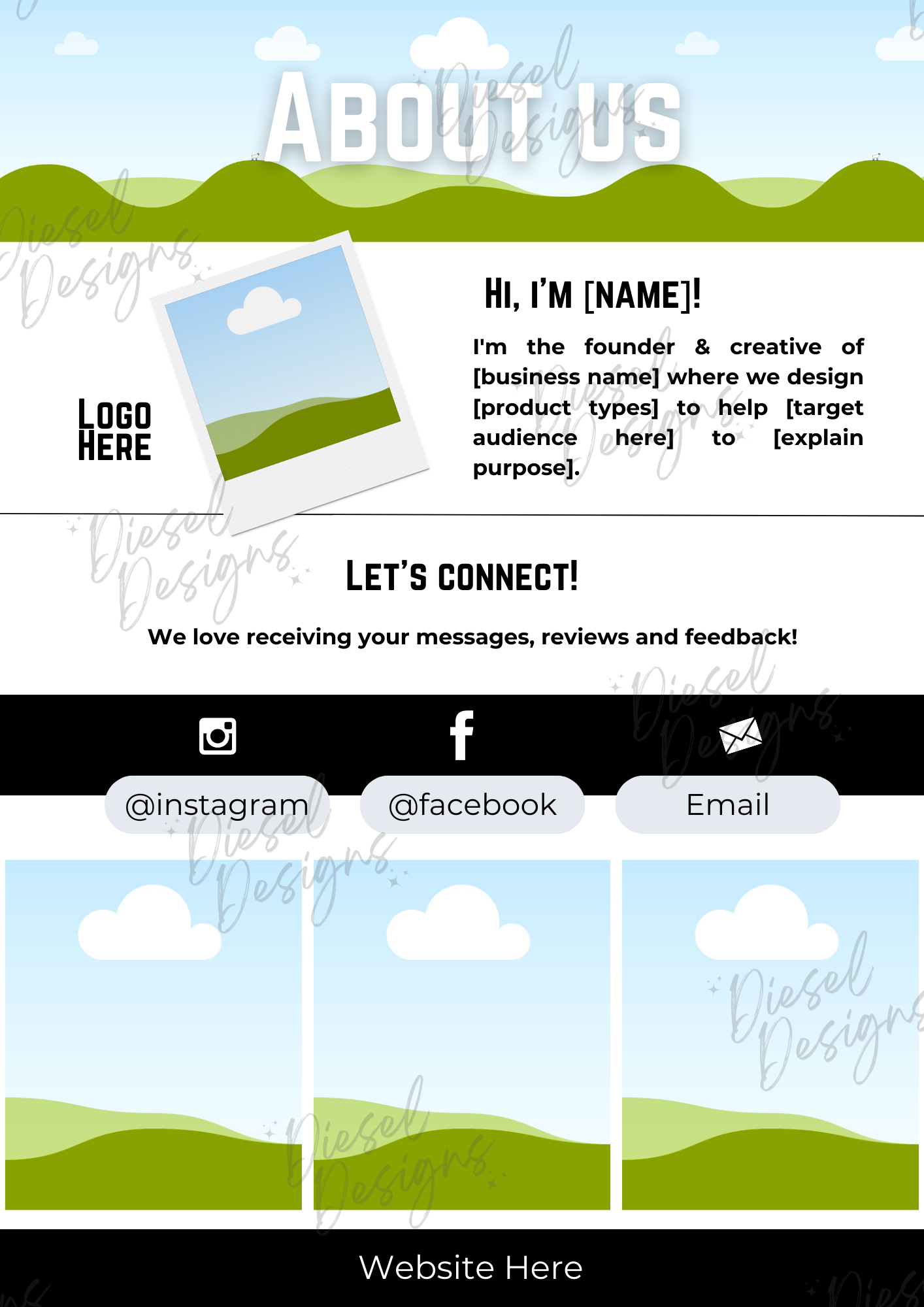 About Us and Terms & Conditions | Canva Editable | Editable graphics included