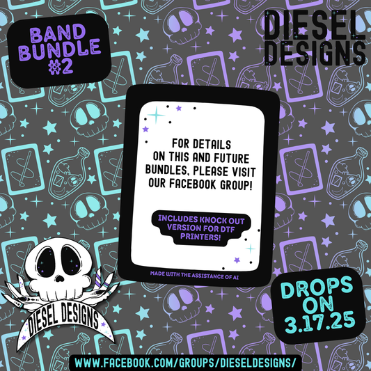 Rock Band Digital Design Bundle 2 | 10 High-Resolution PNGs for Sublimation, DTF, Screen Printing & Merch