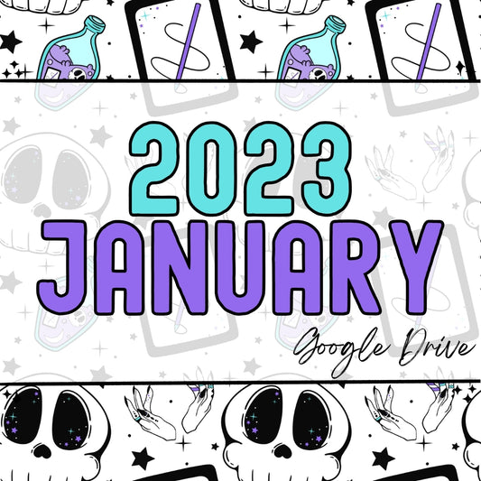 January 2023 | Monthly Drive  | 300 DPI | Transparent PNG | Seamless | Tumbler Wraps | Clipart