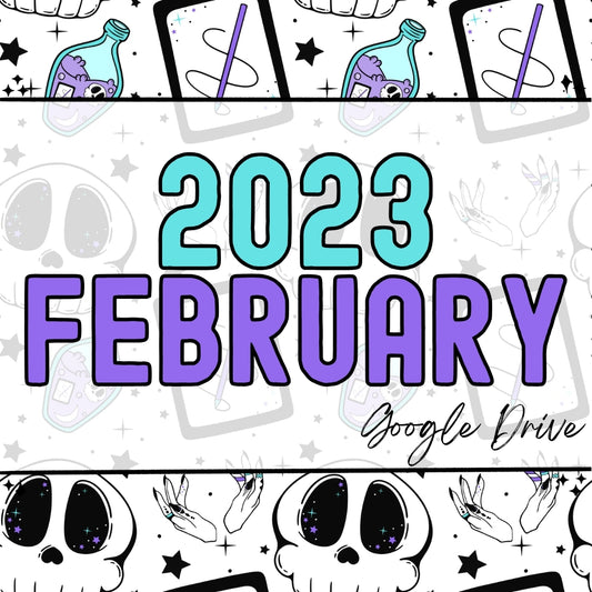 February 2023 | Monthly Drive  | 300 DPI | Transparent PNG | Seamless | Tumbler Wraps | Clipart