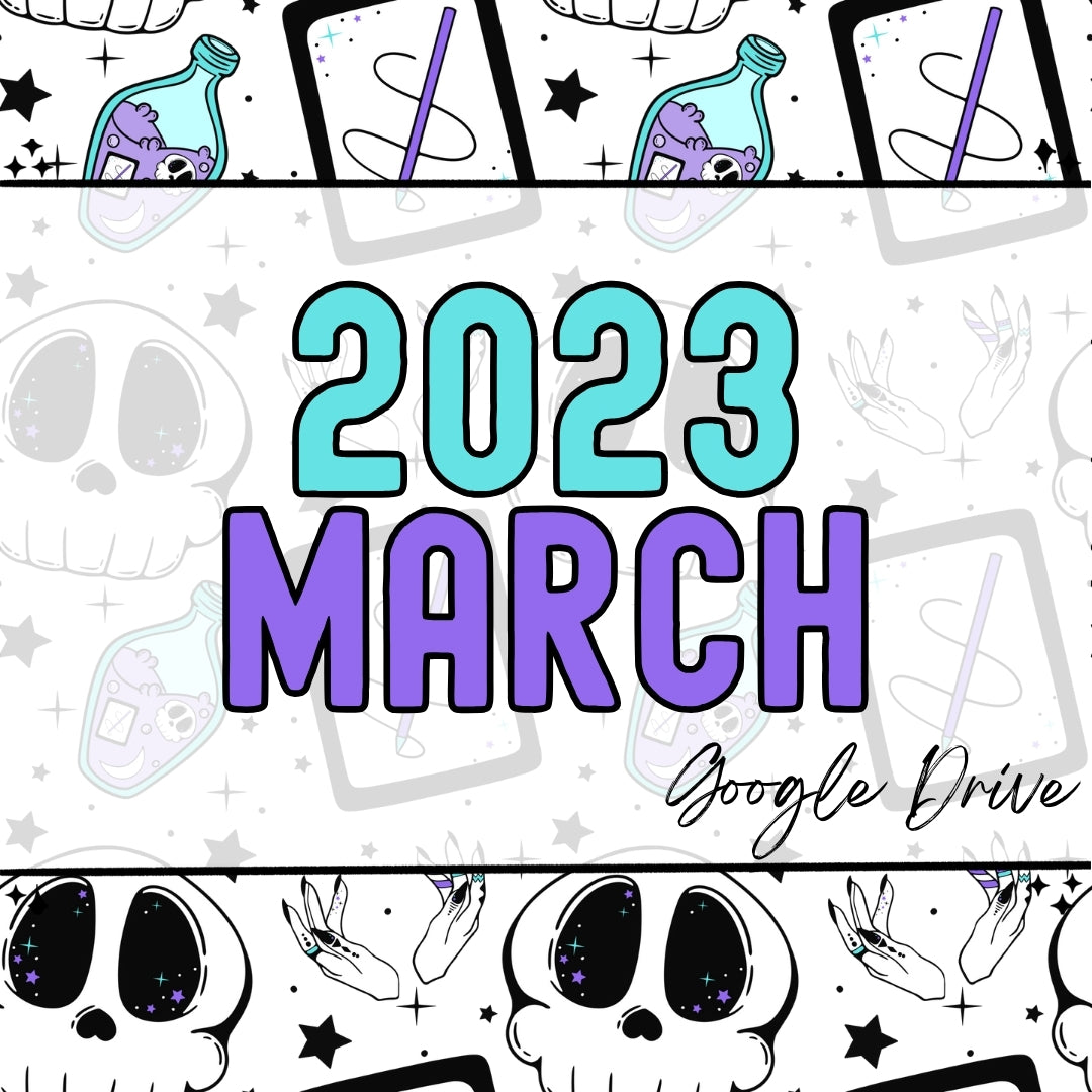 March 2023 | Monthly Drive  | 300 DPI | Transparent PNG | Seamless | Tumbler Wraps | Clipart