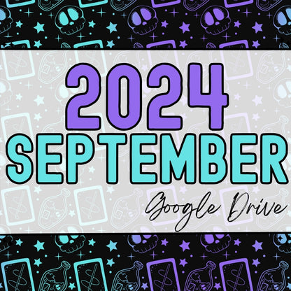 September 2024 Google Drive  | 300 DPI | Transparent PNG | Seamless | Tumbler Wraps |