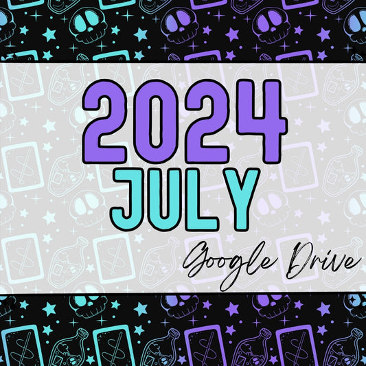 July 2024 Google Drive  | 300 DPI | Transparent PNG | Seamless | Tumbler Wraps |