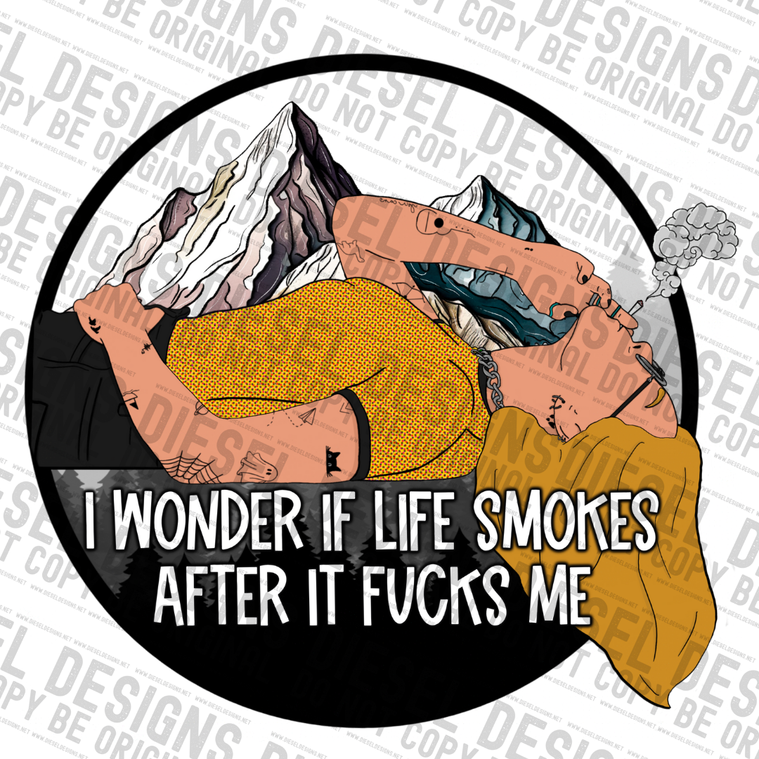 I wonder if life smokes blonde | 300 DPI | Transparent PNG