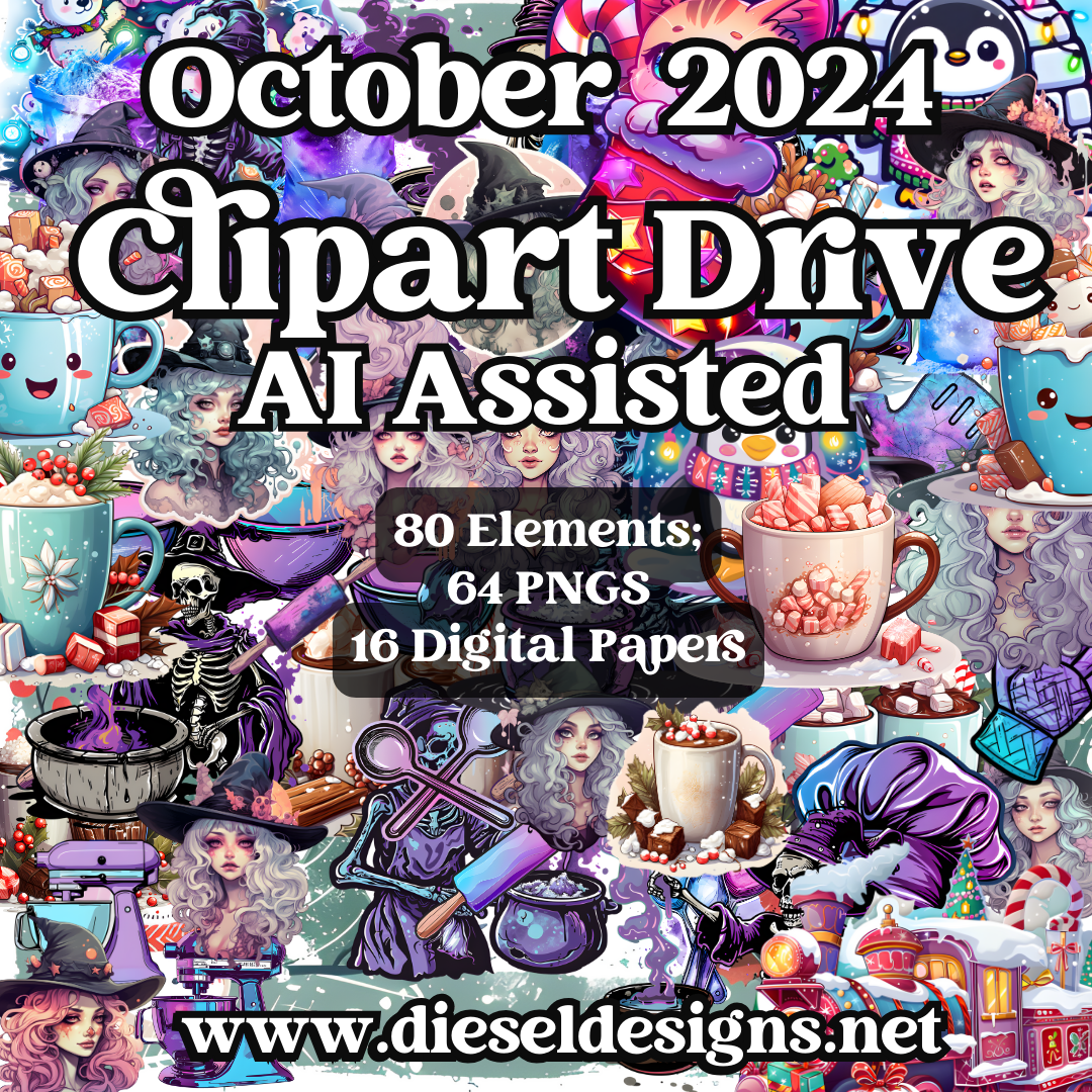 October Clipart Drive - AI Assisted | 300 DPI | Transparent PNG | Clipart