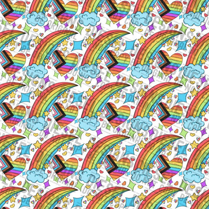 Pride rainbow white | 300 DPI | 12" x 12" | Seamless File