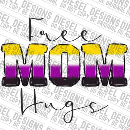 Non Binary Mom free hugs | 300 DPI | Transparent PNG