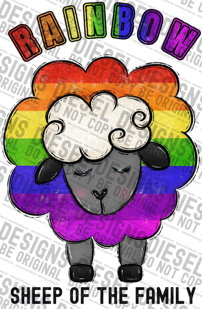 Pride Rainbow Sheep | 300 DPI | Transparent PNG