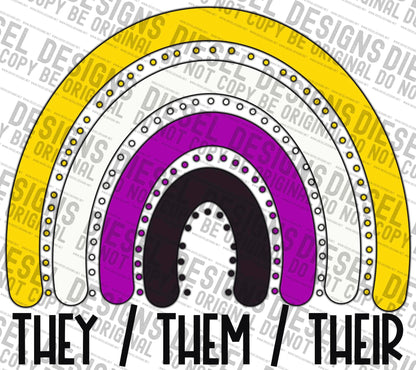 Non Binary They them their | 300 DPI | Transparent PNG