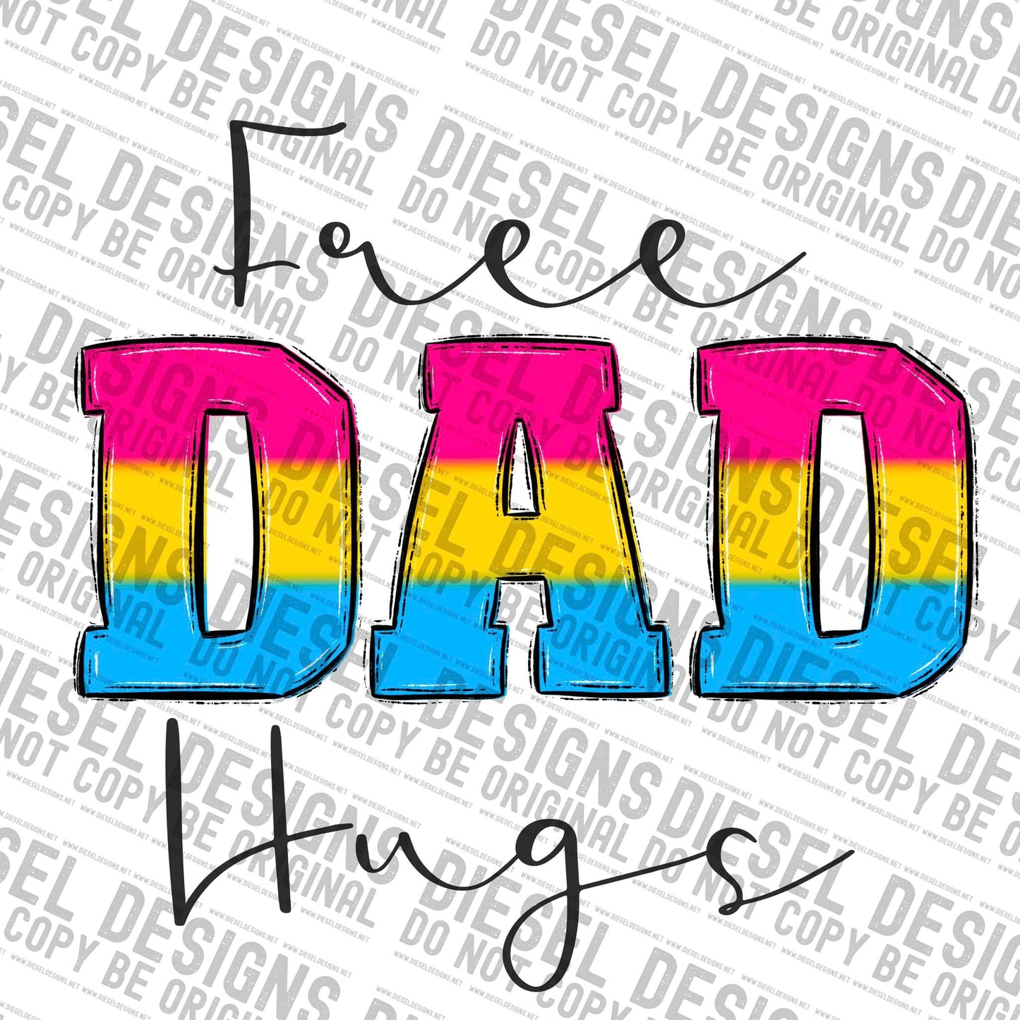 Pansexual free dad hugs | 300 DPI | Transparent PNG