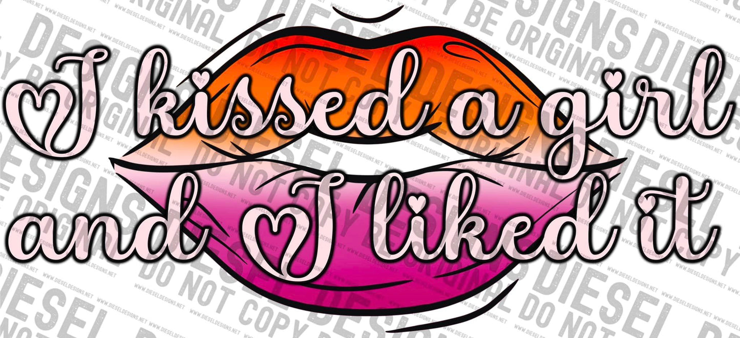 Lesbian I kissed a girl with Lips | 300 DPI | Transparent PNG