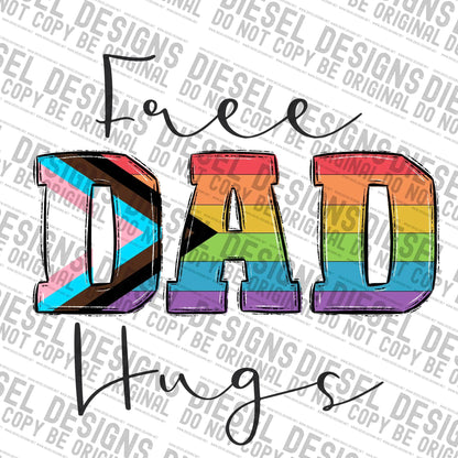 Pride progressive dad hugs | 300 DPI | Transparent PNG