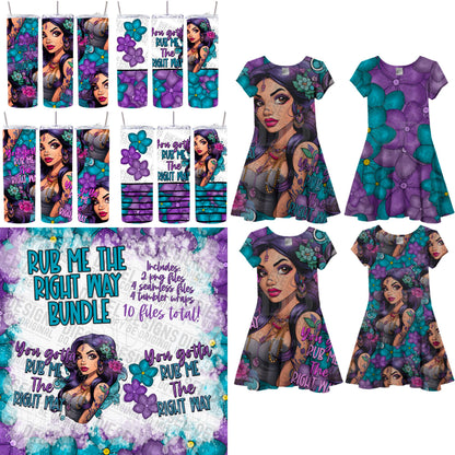 Gotta rub me the right way Bundle | 300 DPI | PNG | Seamless | Tumbler Wraps