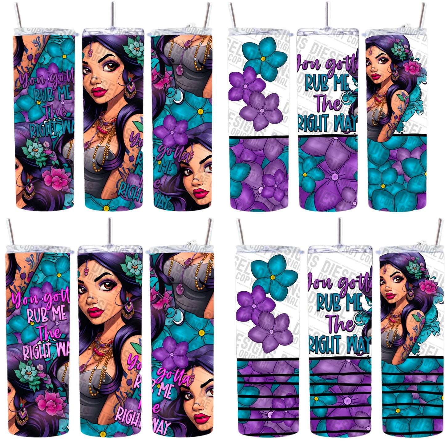 Gotta rub me the right way Bundle | 300 DPI | PNG | Seamless | Tumbler Wraps