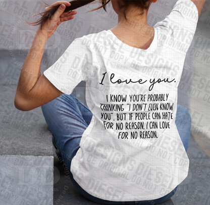 I love You | 300 DPI | Transparent PNG | Digital File Only