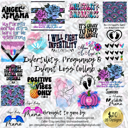 Infertility Collab | 300 DPI | PNG | Seamless | Tumbler Wraps