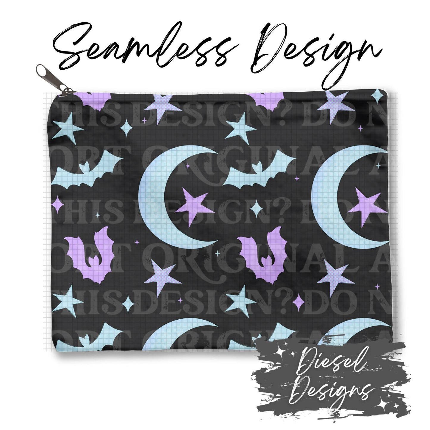 Purple & Blue Black Starry Night | Seamless File | 300 DPI | 12" x 12" | Digital File only