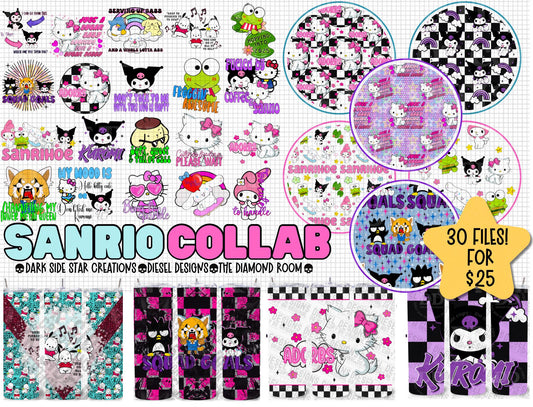 Sanrio COLLAB | 300 DPI | PNG | Seamless | Tumbler Wraps | Collab | Digital File Only