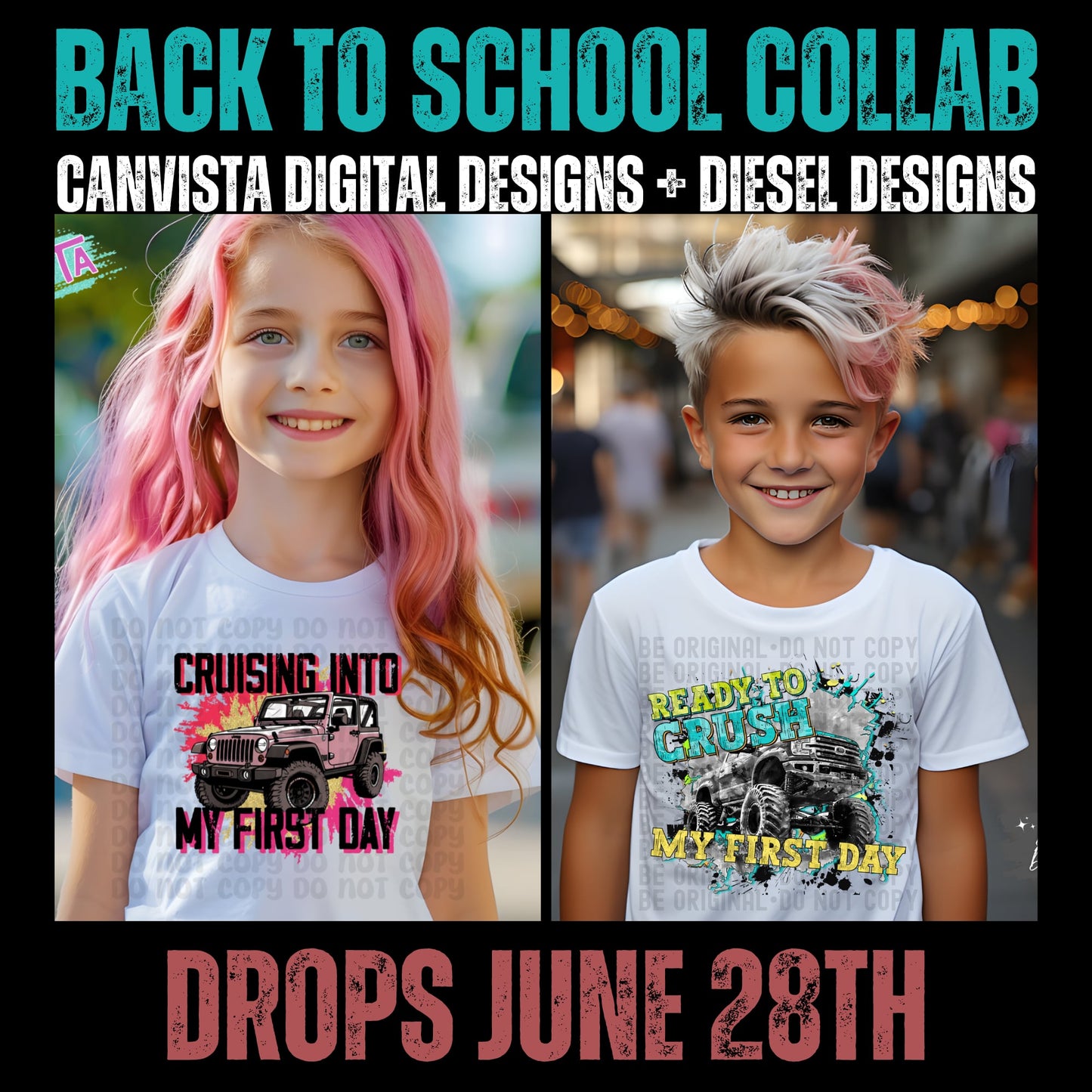 Back to School: Canvista & Diesel Designs | 300 DPI | PNG | Seamless | Tumbler Wraps | Collab | Digital File Only