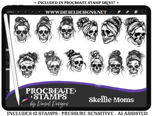 Skellie Moms | PROCREATE BRUSHES/STAMPS | Digital File Only