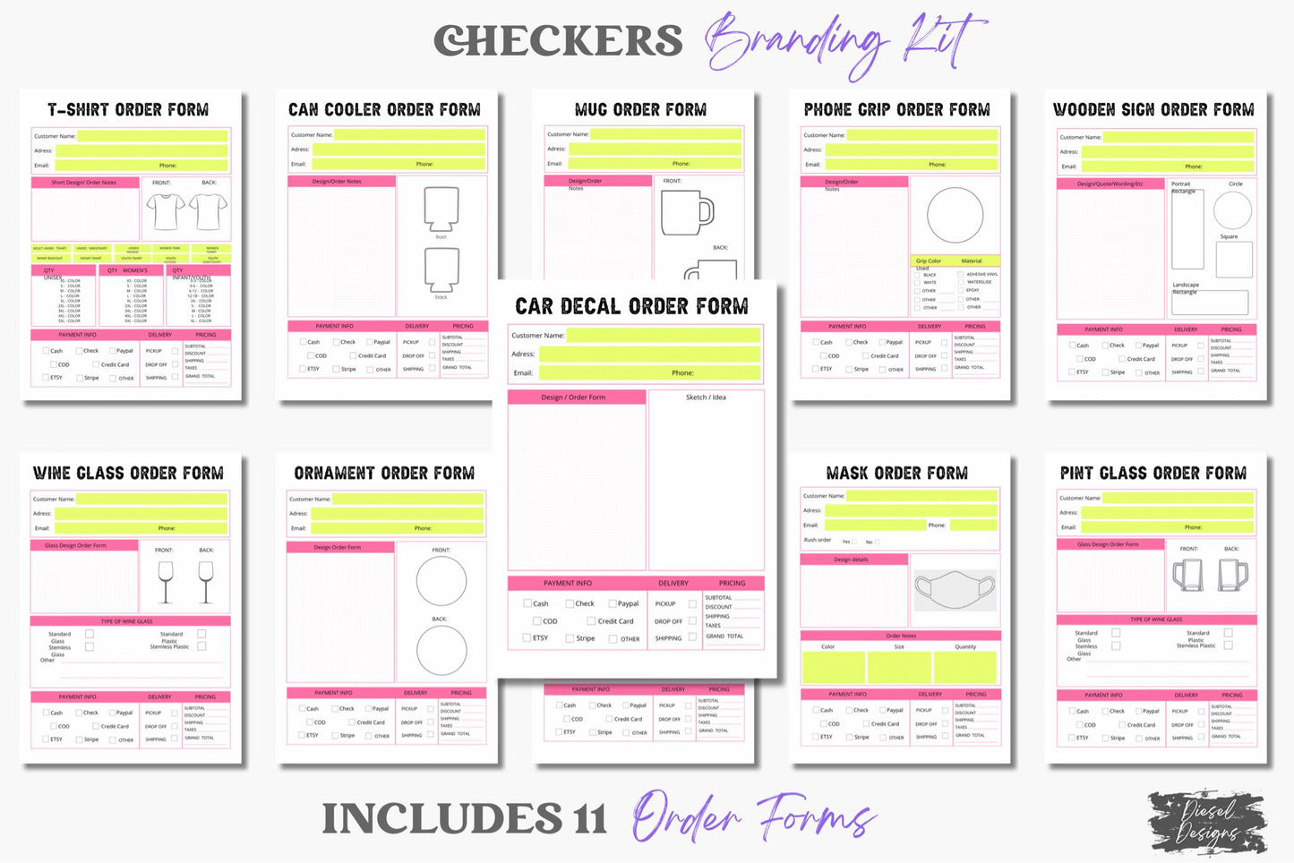 Checkers Branding Kit | Website Kit | Business Card | Logo | Facebook Cover | Editable in Canva