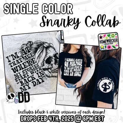 Snarky Single Color COLLAB  | 300 DPI | PNG | Pocket Sets | Collab | Digital File Only