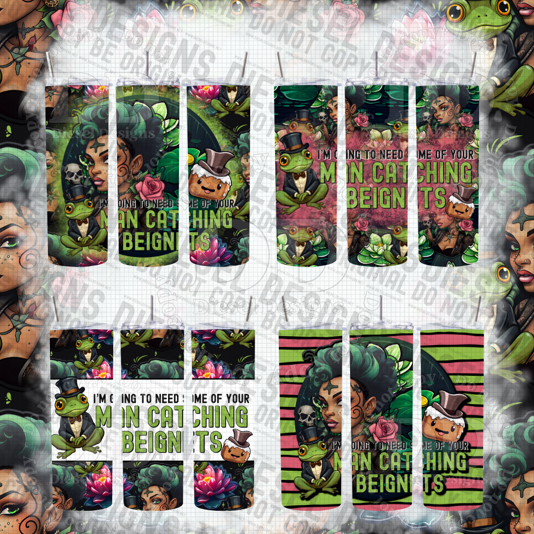 Man Catching Beignets Bundle | 300 DPI | PNG | Seamless | Tumbler Wraps