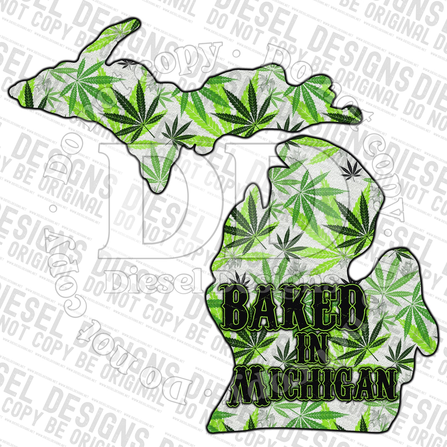 Baked in Michigan 1 | 300 DPI | Transparent PNG