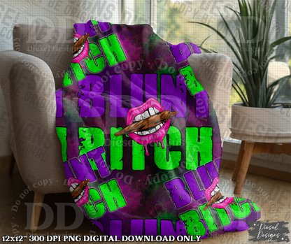 Blunt Bitch Seamless  | 300 DPI | Seamless 12"x12" | NSFW | 2 sizes Included