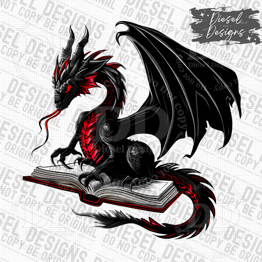 Book Dragon PNG  | 300 DPI | Transparent PNG | Digital File Only