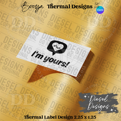 Booya Themed Thermal Designs Bundle of 5 Thermal Designs  ( 2.25 x 1.25 ) Bundle | Thermal Label | Edit in Canva | 2.25" x 1.25" | Bundles | Package Label