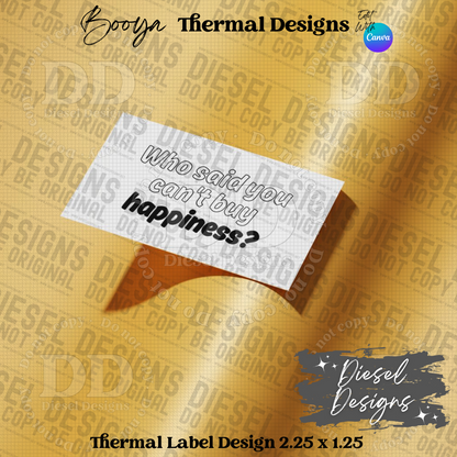 Booya Themed Thermal Designs Bundle of 5 Thermal Designs  ( 2.25 x 1.25 ) Bundle | Thermal Label | Edit in Canva | 2.25" x 1.25" | Bundles | Package Label