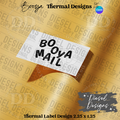 Booya Themed Thermal Designs Bundle of 5 Thermal Designs  ( 2.25 x 1.25 ) Bundle | Thermal Label | Edit in Canva | 2.25" x 1.25" | Bundles | Package Label