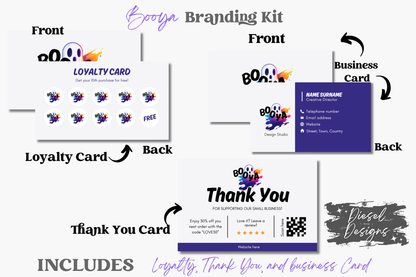 BOOYA Business Branding Kit | Website Kit | Business Card | Logo | Facebook Cover | Editable in Canva