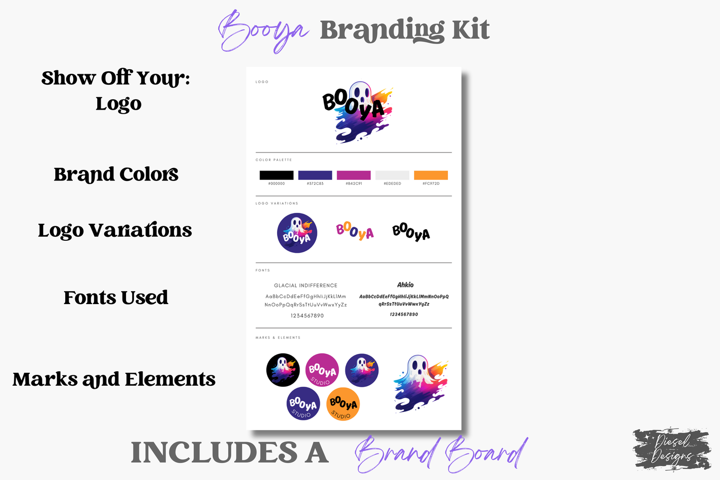 BOOYA Business Branding Kit | Website Kit | Business Card | Logo | Facebook Cover | Editable in Canva