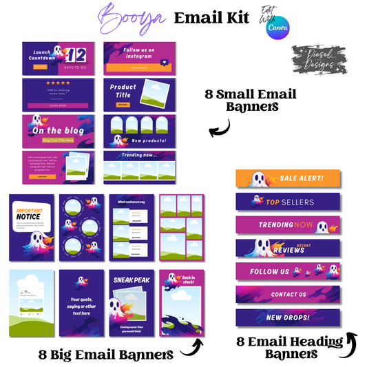 Booya Email Kit | Email Templates | Email Marketing Templates Pack | Edit in Canva