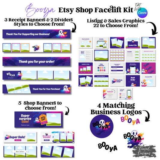 Booya Etsy Facelift Kits | Etsy Facelift Kits | Editable graphics included |