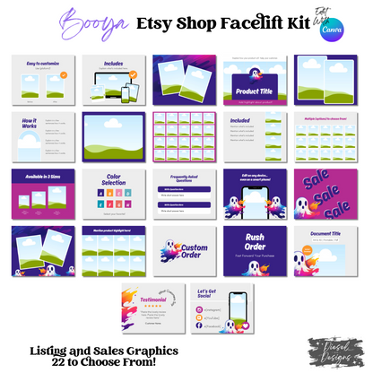 Booya Etsy Facelift Kits | Etsy Facelift Kits | Editable graphics included |