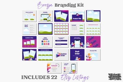 BOOYA Business Branding Kit | Website Kit | Business Card | Logo | Facebook Cover | Editable in Canva