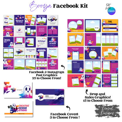 Booya Facebook Group Kit | Facebook Group Kits | Editable graphics included |