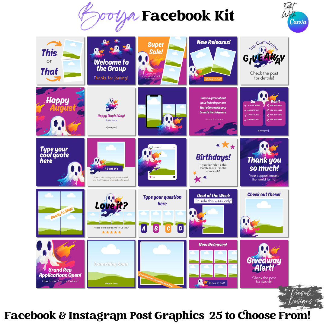 Booya Facebook Group Kit | Facebook Group Kits | Editable graphics included |