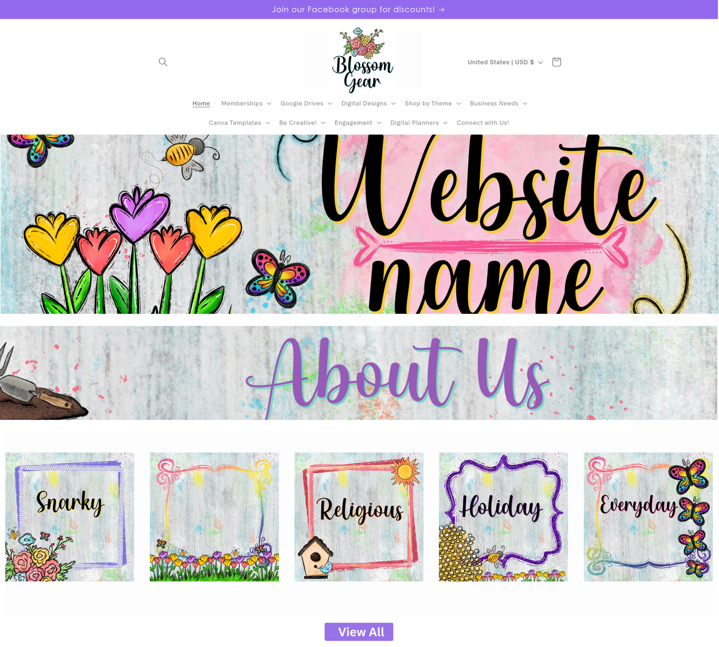 Bright Spring | Website Kits | Editable graphics included