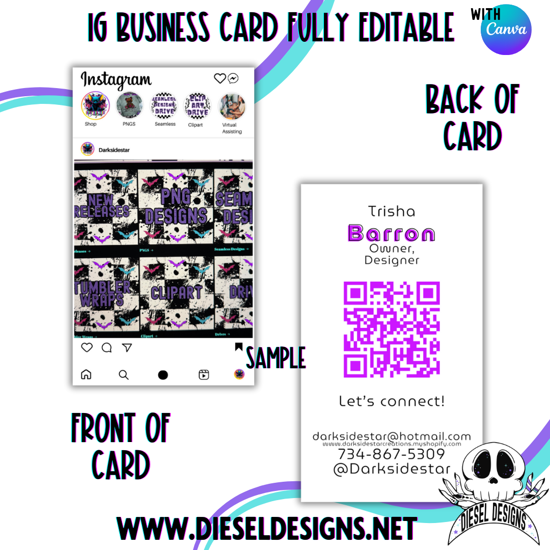 IG Style Business Card | Business Card | Editable in Canva