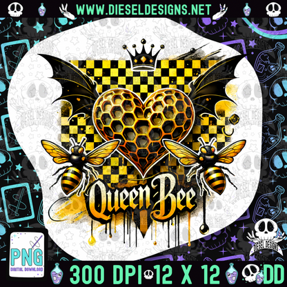 Queen Bee PNG  | 300 DPI | Transparent PNG | Digital File Only