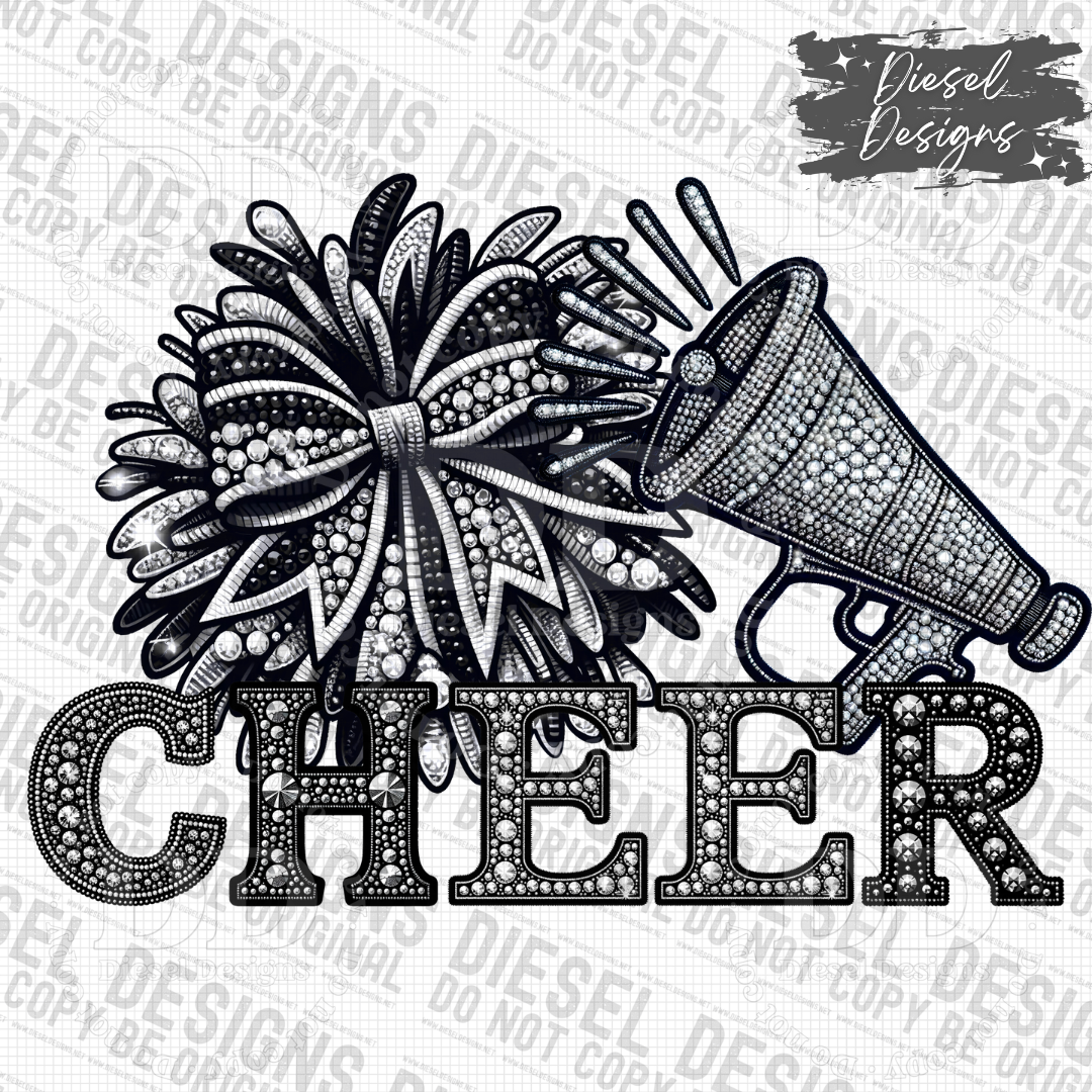 Cheer Rhinestone V2 PNG  | 300 DPI | Transparent PNG | Digital File Only