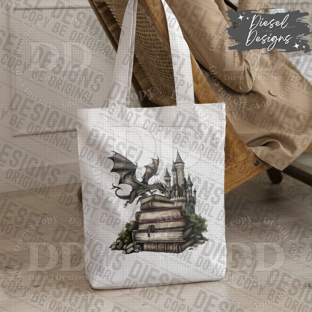 Castle Book Dragon PNG  | 300 DPI | Transparent PNG | Digital File Only